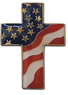 Patriotic American Flag Cross Pin