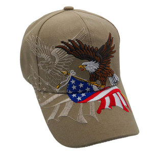Flying Eagle & American Flag Shadow Hat (Black, White, Red, Camo or Beige)