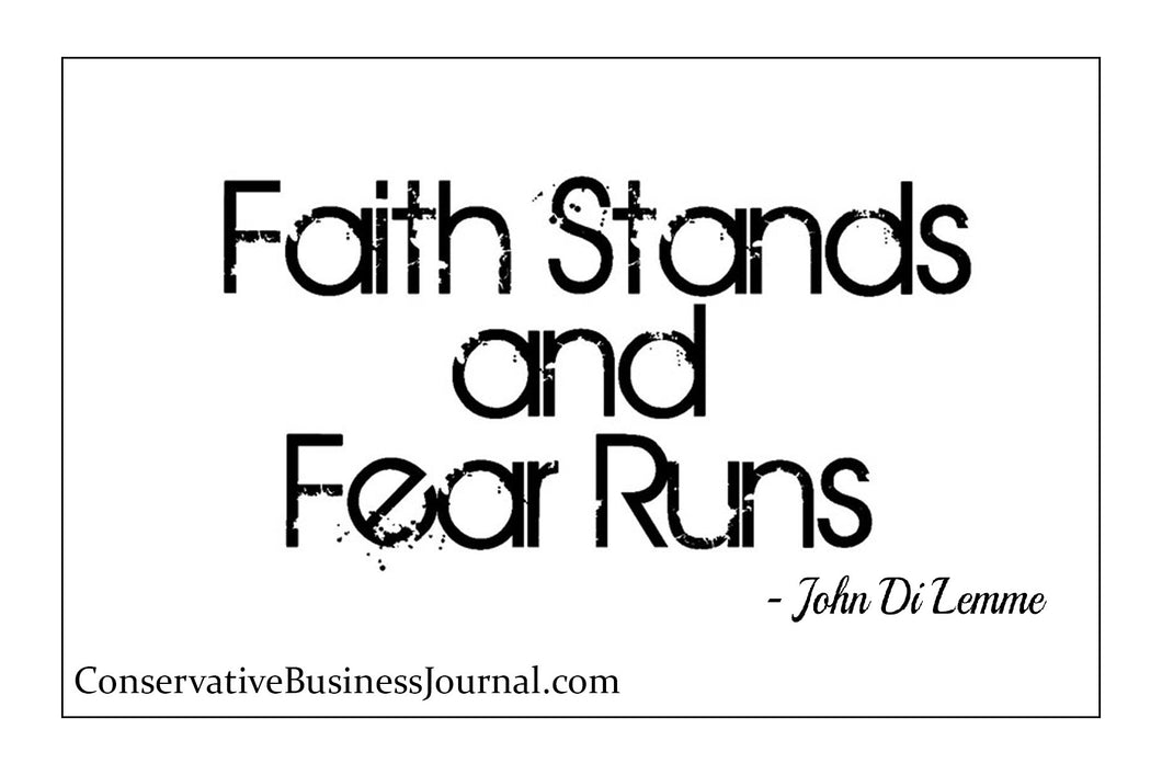 Faith Stands and Fear Runs Quote Card - 5 x 7