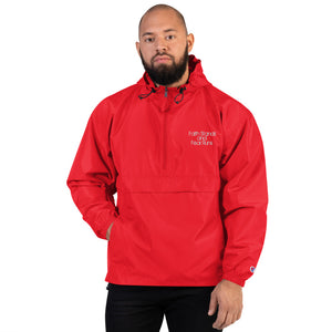 Faith Stands and Fear Runs Embroidered Champion Packable Jacket