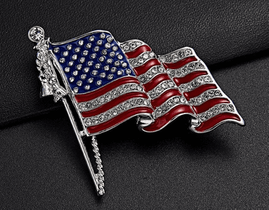 American Flag Pin with Tassles